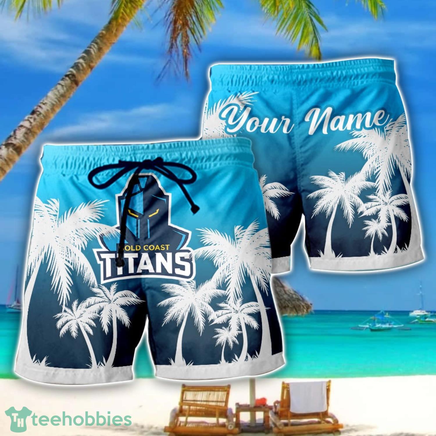 Gold Coast Titans NRL Beach Shorts Custom Name Product Photo 1