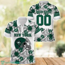 Green New York Football Polo Shirt Full Printing Custom Name And Number Tropical Style Product Photo 1