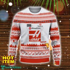Haas F1 Team Special Gift Ugly Christmas Sweater Custom Name Product Photo 2