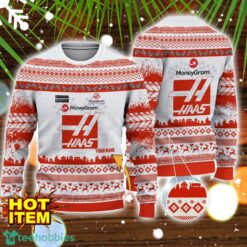 Haas F1 Team Special Gift Ugly Christmas Sweater Custom Name Product Photo 1