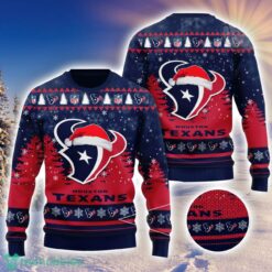 Houston Texans Logo Wearing Santa Hat 3D Ugly Christmas Sweater Christmas Gift Men And Women 2023 Sweater Product Photo 1