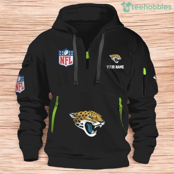 Jacksonville Jaguars NFL Personalized New Heavy Hoodie 2D Quarter Zip Hoodie For Fans Product Photo 1