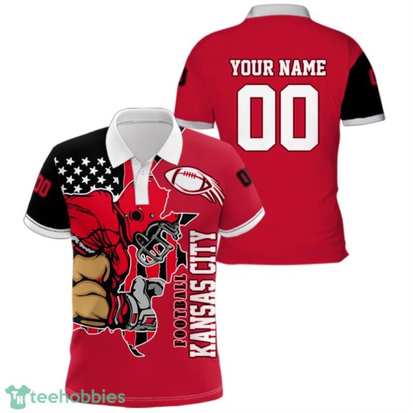 Kansas City Football Team Polo Shirt Custom Name Number Gift For Men Sports Product Photo 1