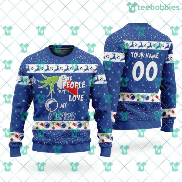 København F.C Grinch I Hate People Christmas Ugly Sweater 3D Product Photo 1