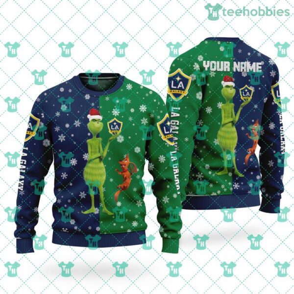 La Galaxy F.C Logo Christmas Grinch Friends Ugly Sweater 3d Gift Big Fans Product Photo 1