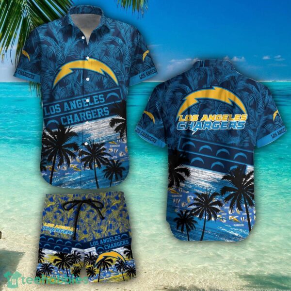 Los Angeles Chargers Team NFL Hawaiian Shirt And Beach Shorts Summer Gift Product Photo 1