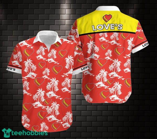 love's 3D Hawaiian Shirt Coconut Island Pattern Hawaii Shirt Product Photo 1