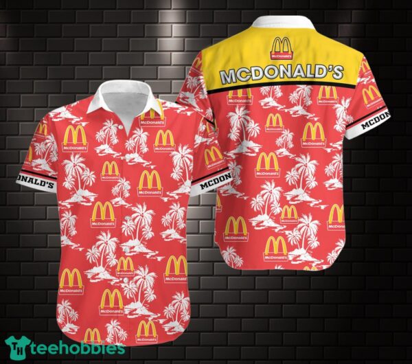 mcdonald's 3D Hawaiian Shirt Coconut Island Pattern Hawaii Shirt Product Photo 1