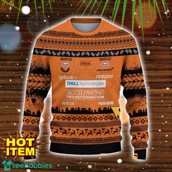 McLaren F1 Team Special Gift Ugly Christmas Sweater Custom Name Product Photo 2