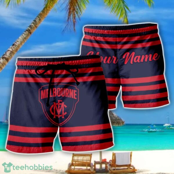 Melbourne Demons AFL Beach Shorts Custom Name Product Photo 1