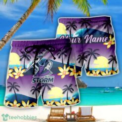 Melbourne Storm NRL Beach Shorts Personalized Name Product Photo 1