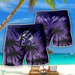 Melbourne Storm NRL Coconut Pattern Tropical Beach Shorts For Mens Personalized Name Product Photo 1