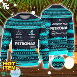 Mercedes-AMG PETRONAS F1 Team Special Gift Ugly Christmas Sweater Custom Name Product Photo 1