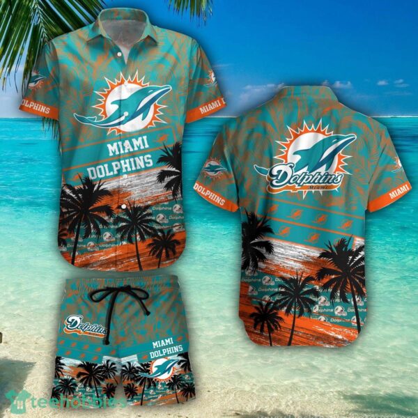 Miami Dolphins Team NFL Hawaiian Shirt And Beach Shorts Summer Gift Product Photo 1