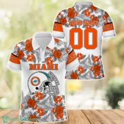 Miami Football Polo Shirt Full Printing Custom Name And Number Tropical Style Product Photo 1