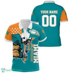 Miami Football Team Polo Shirt Custom Name Number Gift For Men Sports Product Photo 1