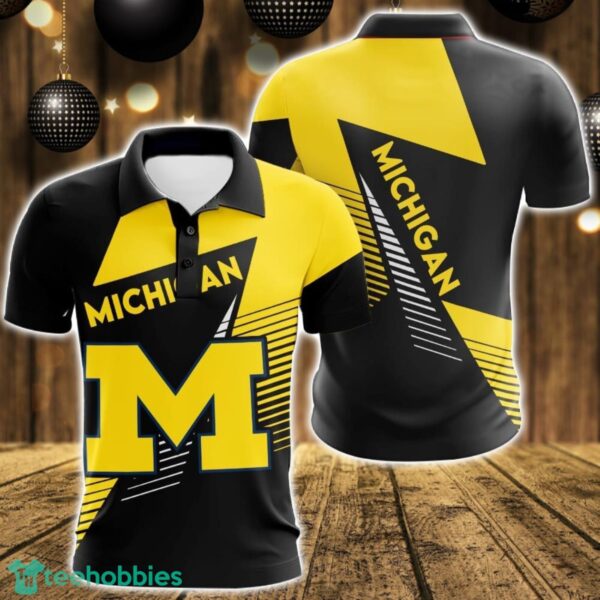 Michigan Wolverines 3D Polo Shirt For Team Sport Gift For Men Product Photo 1