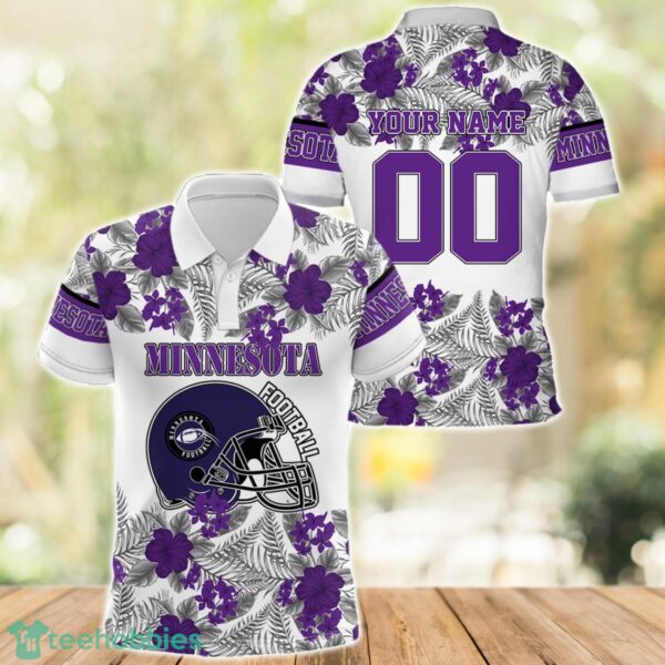 Minnesota Football Polo Shirt Full Printing Custom Name And Number Tropical Style Product Photo 1