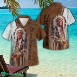 Native American Native American Chief Leather 3D Button Hawaiian Shirt Men And Women Aloha Summer Beach Gift Product Photo 1