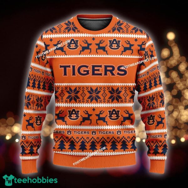 NEW Cheer Auburn Tigers Ugly Christmas Sweater Gift Holidays - NCAA Auburn Tigers Ugly Christmas Sweater For Men And Women Photo 1