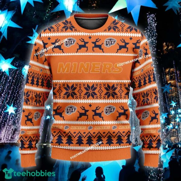 NEW Elf UTEP Miners Knitted Christmas Sweater Gift For Adult - NCAA UTEP Miners Ugly Christmas Sweater For Men And Women Photo 1