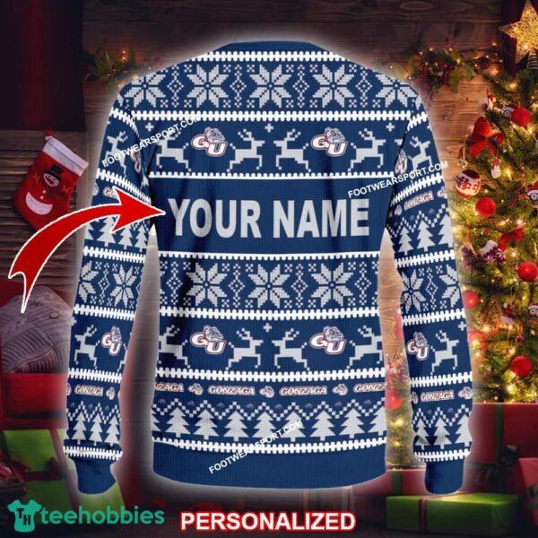 NEW Fabric Gonzaga Bulldogs Ugly Christmas Sweater Gift Holidays - NCAA2 Gonzaga Bulldogs Ugly Christmas Sweater For Men And Women Photo 2
