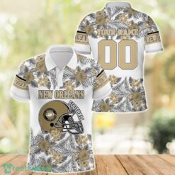 New Orleans Football Polo Shirt Full Printing Custom Name And Number Tropical Style Product Photo 1