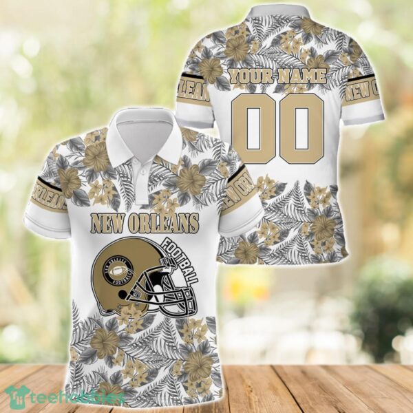 New Orleans Football Polo Shirt Full Printing Custom Name And Number Tropical Style Product Photo 1
