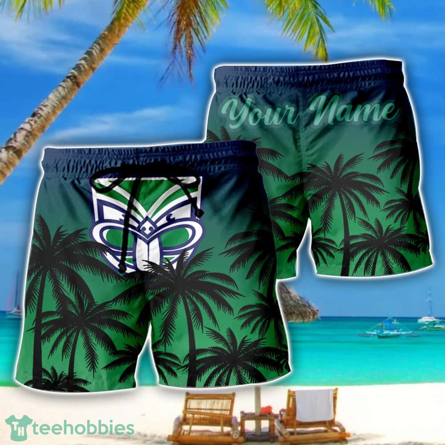 New Zealand Warriors NRL Coconut Pattern Tropical Beach Shorts For Mens Personalized Name Product Photo 1