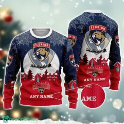 NHL Florida Panthers Logo Team Sport Ugly Christmas Sweater Custom Name Christmas Holiday Gift Product Photo 2