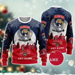 NHL Florida Panthers Logo Team Sport Ugly Christmas Sweater Custom Name Christmas Holiday Gift Product Photo 1