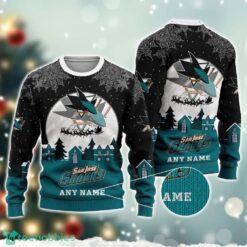 NHL San Jose Sharks Logo Team Sport Ugly Christmas Sweater Custom Name Christmas Holiday Gift Product Photo 2