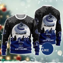 NHL Vancouver Canucks Logo Team Sport Ugly Christmas Sweater Custom Name Christmas Holiday Gift Product Photo 2