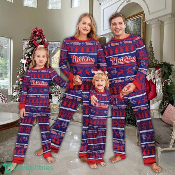 Pajamas set Ugly Christmas MLB Philadelphia Phillies All Over Print Christmas Gift - Pajamas set Ugly Christmas MLB Philadelphia Phillies All Over Print Christmas Gift