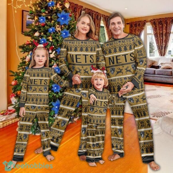 Pajamas set Ugly Christmas NBA Brooklyn Nets Christmas For Family - Pajamas set Ugly Christmas NBA Brooklyn Nets Christmas For Family