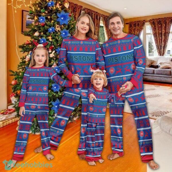 Pajamas set Ugly Christmas NBA Detroit Pistons Christmas For Family - Pajamas set Ugly Christmas NBA Detroit Pistons Christmas For Family