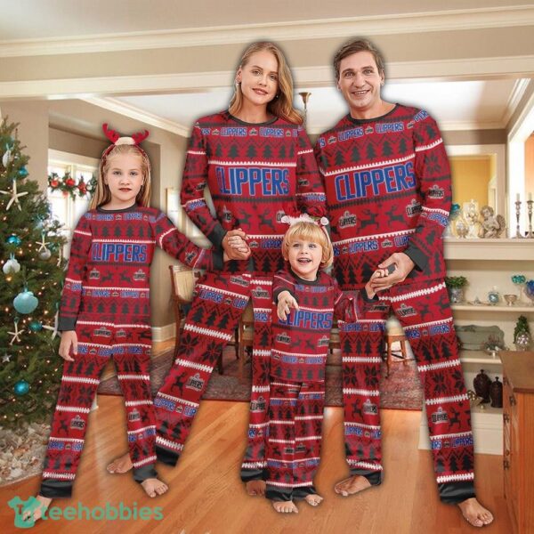 Pajamas set Ugly Christmas NBA Los Angeles Clippers Men Women For Fans - Pajamas set Ugly Christmas NBA Los Angeles Clippers Men Women For Fans