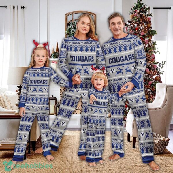 Pajamas set Ugly Christmas NCAA BYU Cougars For Christmas - Pajamas set Ugly Christmas NCAA BYU Cougars For Christmas