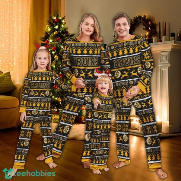 Pajamas set Ugly Christmas NHL Boston Bruins Gift Family - Pajamas set Ugly Christmas NHL Boston Bruins Gift Family