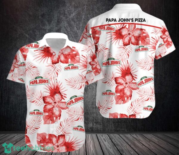 Papa John's Pizza Hawaii Shirt Big Flower Tropical Hawaiian Shirt Product Photo 1