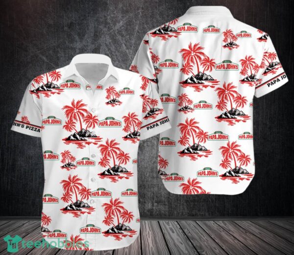 papa john's pizza Hawaiian Shirt Button Beach Shirt Product Photo 1
