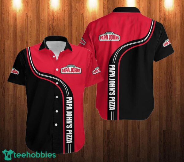 papa john's pizza Hawaiian Shirt Logo Work At Shirt For Men And Women Product Photo 1