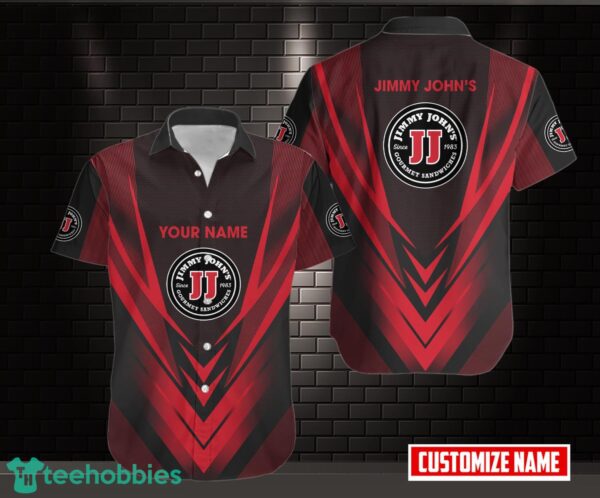 Personalized Jimmy John's logo brand Hawaiian Shirt Custom Name Product Photo 1
