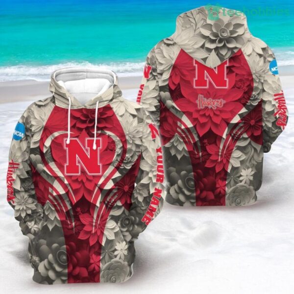Personalized NCAA Nebraska Cornhuskers Flower 3D Hoodie All Over Print Casual Chic Product Photo 1