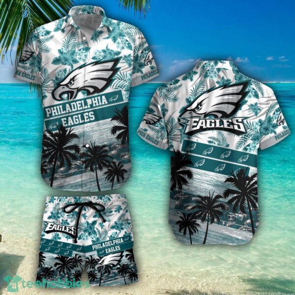 Philadelphia Eagles Team NFL Hawaiian Shirt And Beach Shorts Set Summer Team Gift Product Photo 1