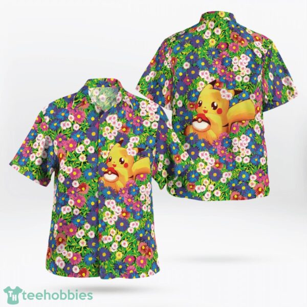 Pikachu Summer Flowers Beach 3D All Over Printed Hawaii Shirt Summer Gift Product Photo 1
