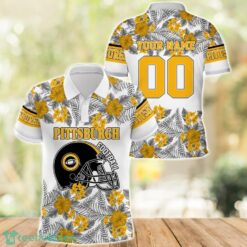 Pittsburgh Football Polo Shirt Full Printing Custom Name And Number Tropical Style Product Photo 1