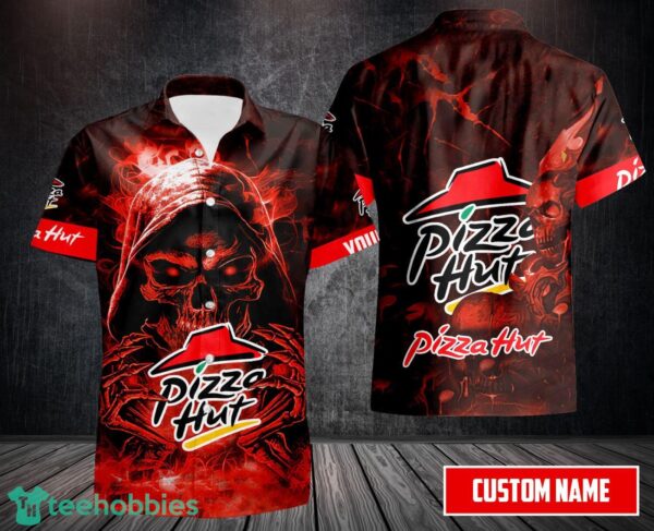 Pizza Hut Short Sleeve Button Hawaii Shirt Limited Edition Custom Name Product Photo 1