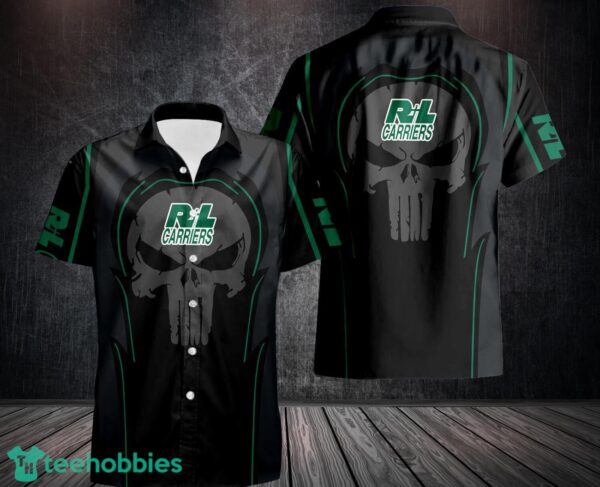 R+l Carriers Button Shirt Skull 3D Hawaiian Shirt For Team Black Shirt Product Photo 1