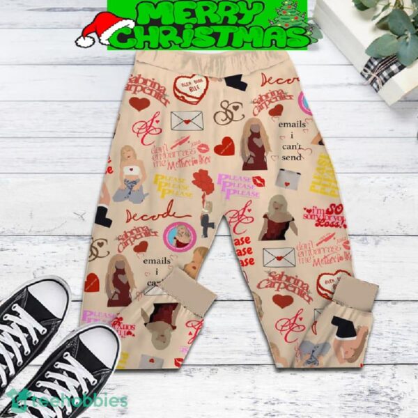 Sabrina Carpenter Please Please Please Sand Fleece Pajamas Set Men Women For Fans - Sabrina Carpenter Please Please Please Sand Fleece Pajamas Set-3